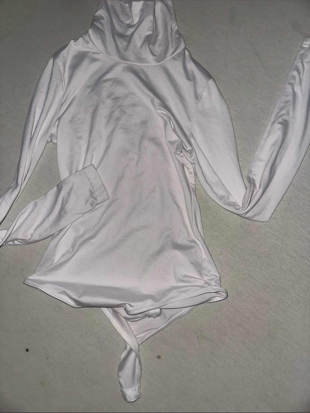 Womens Size XS SHEIN White Long Sleeve Bodysuit with Turtleneck